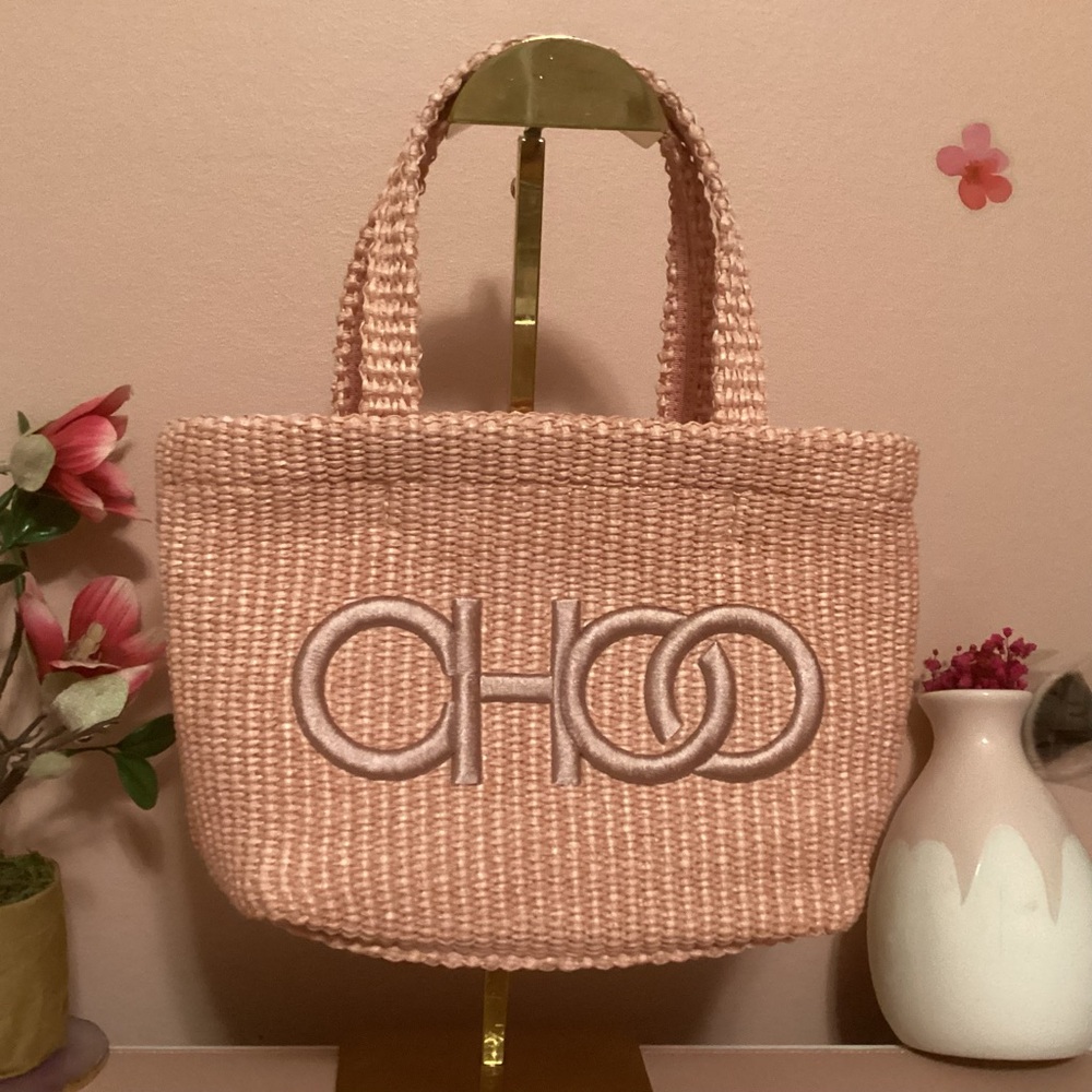 Jimmy Choo Ice Pink Mix Woven Tote 2-way Bag